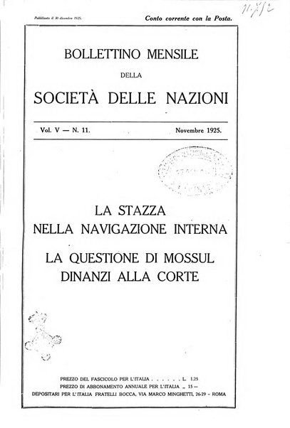 Bollettino mensile della Società delle Nazioni