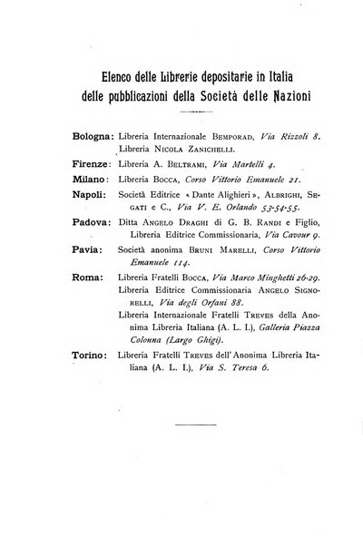 Bollettino mensile della Società delle Nazioni