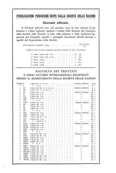 Bollettino mensile della Società delle Nazioni