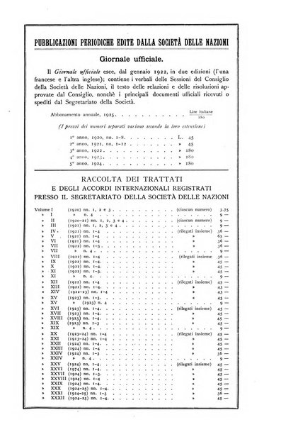 Bollettino mensile della Società delle Nazioni