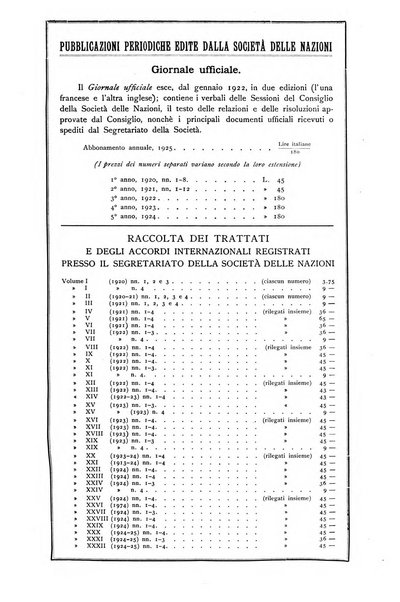 Bollettino mensile della Società delle Nazioni