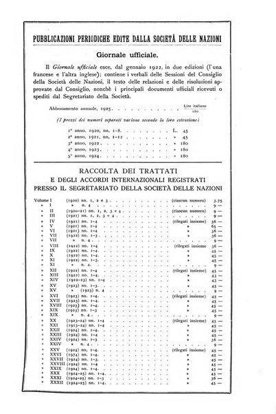 Bollettino mensile della Società delle Nazioni