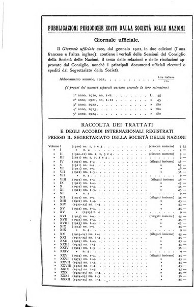 Bollettino mensile della Società delle Nazioni