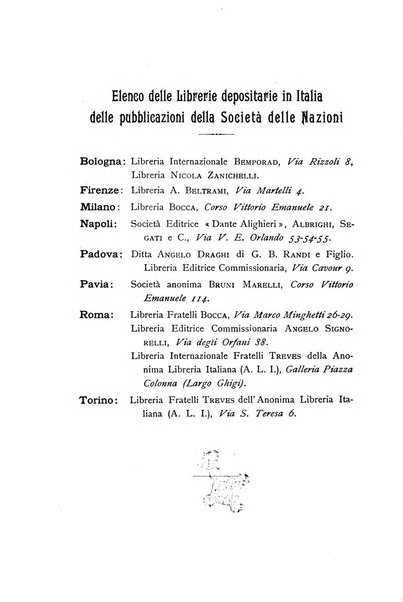 Bollettino mensile della Società delle Nazioni