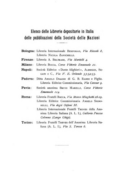 Bollettino mensile della Società delle Nazioni