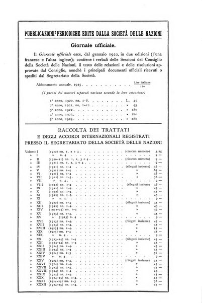 Bollettino mensile della Società delle Nazioni