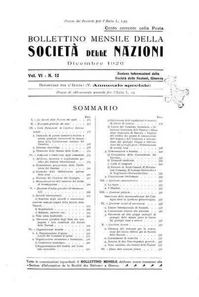 Bollettino mensile della Società delle Nazioni