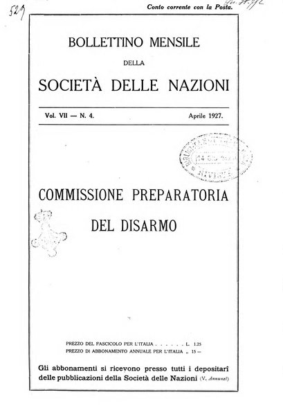 Bollettino mensile della Società delle Nazioni