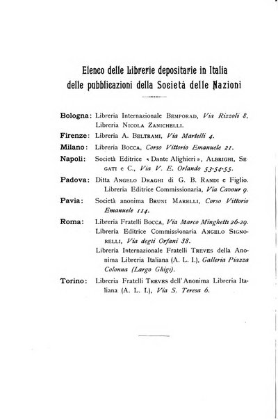 Bollettino mensile della Società delle Nazioni