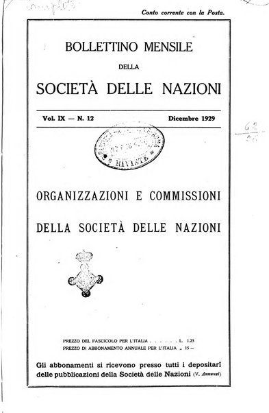 Bollettino mensile della Società delle Nazioni