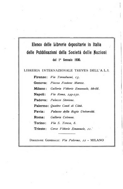 Bollettino mensile della Società delle Nazioni