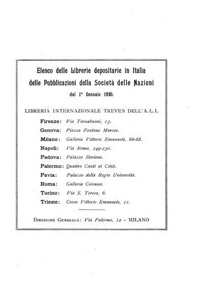 Bollettino mensile della Società delle Nazioni