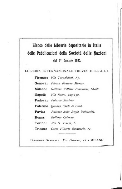 Bollettino mensile della Società delle Nazioni