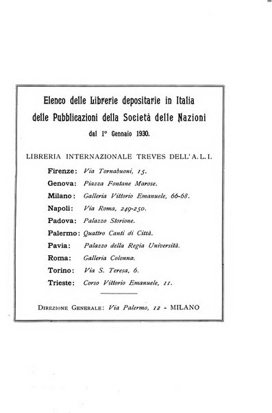 Bollettino mensile della Società delle Nazioni