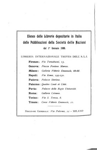 Bollettino mensile della Società delle Nazioni