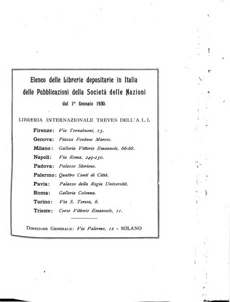 Bollettino mensile della Società delle Nazioni