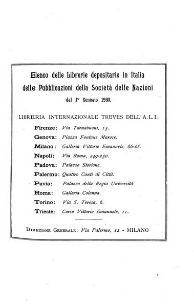 Bollettino mensile della Società delle Nazioni