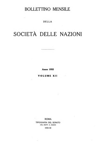 Bollettino mensile della Società delle Nazioni