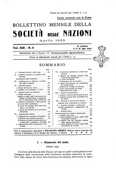 Bollettino mensile della Società delle Nazioni