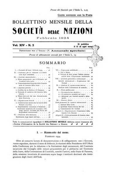 Bollettino mensile della Società delle Nazioni