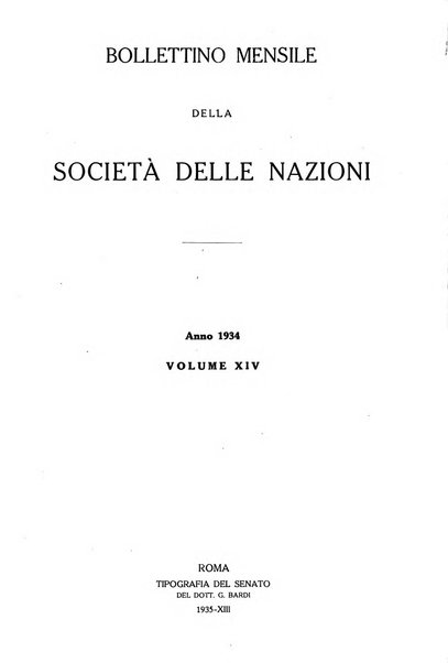 Bollettino mensile della Società delle Nazioni