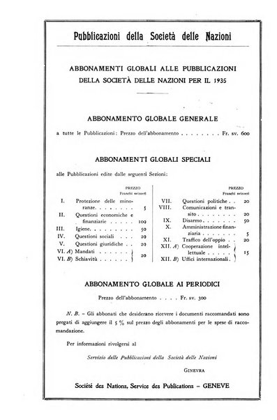 Bollettino mensile della Società delle Nazioni