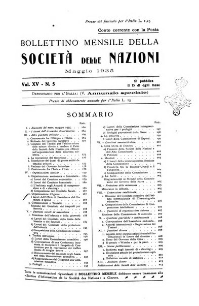 Bollettino mensile della Società delle Nazioni