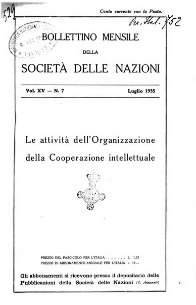 Bollettino mensile della Società delle Nazioni