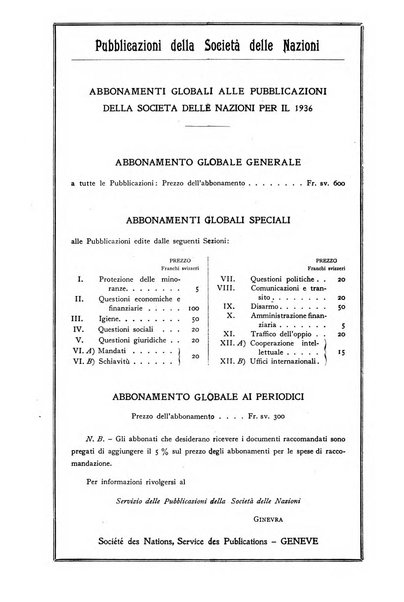 Bollettino mensile della Società delle Nazioni