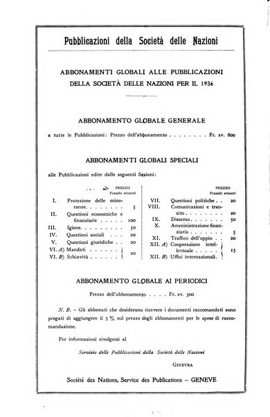 Bollettino mensile della Società delle Nazioni