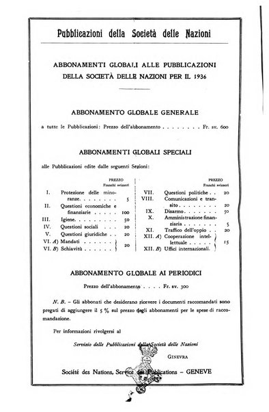 Bollettino mensile della Società delle Nazioni