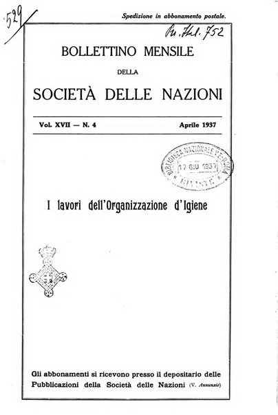 Bollettino mensile della Società delle Nazioni