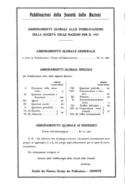 Bollettino mensile della Società delle Nazioni