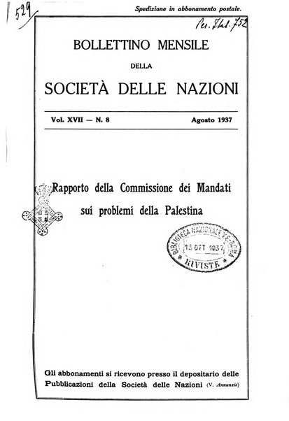 Bollettino mensile della Società delle Nazioni