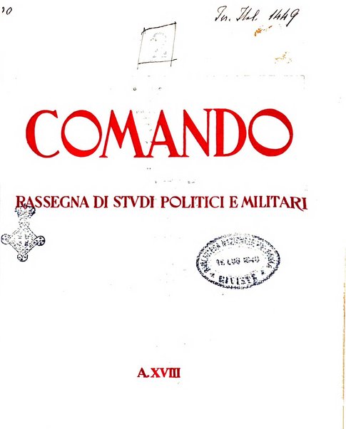 Comando rassegna bimestrale di studi politici e militari