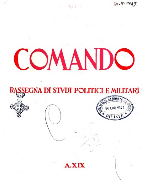 Comando rassegna bimestrale di studi politici e militari