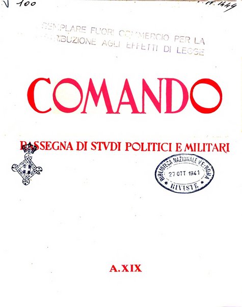 Comando rassegna bimestrale di studi politici e militari