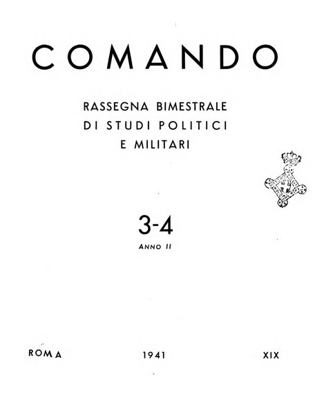 Comando rassegna bimestrale di studi politici e militari