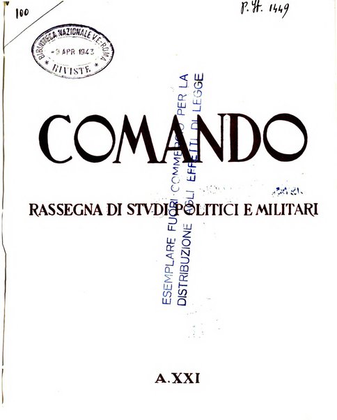 Comando rassegna bimestrale di studi politici e militari