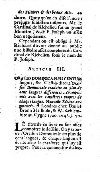 Mémoires pour l'histoire des sciences & des beaux-arts recüeillies par l'ordre de Son Altesse Serenissime Monseigneur Prince souverain de Dombes