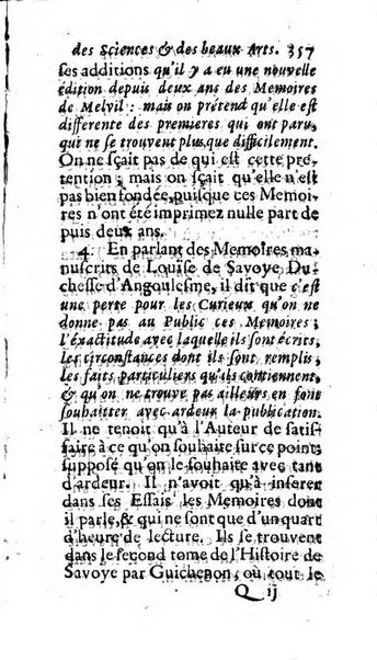 Mémoires pour l'histoire des sciences & des beaux-arts recüeillies par l'ordre de Son Altesse Serenissime Monseigneur Prince souverain de Dombes