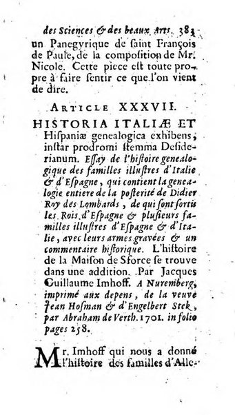 Mémoires pour l'histoire des sciences & des beaux-arts recüeillies par l'ordre de Son Altesse Serenissime Monseigneur Prince souverain de Dombes