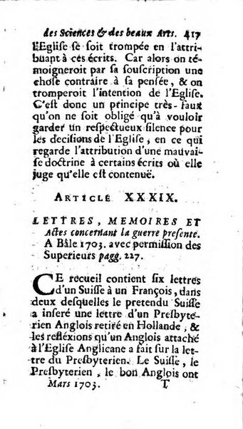 Mémoires pour l'histoire des sciences & des beaux-arts recüeillies par l'ordre de Son Altesse Serenissime Monseigneur Prince souverain de Dombes