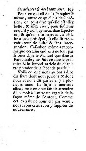 Mémoires pour l'histoire des sciences & des beaux-arts recüeillies par l'ordre de Son Altesse Serenissime Monseigneur Prince souverain de Dombes