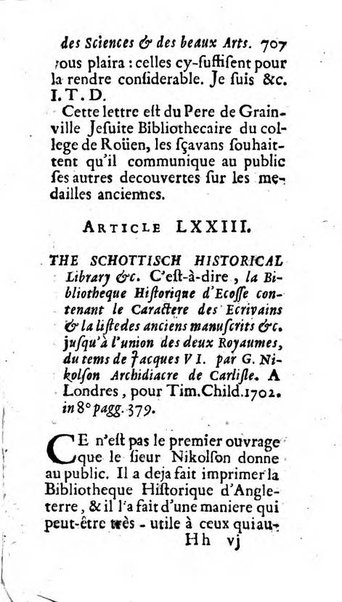 Mémoires pour l'histoire des sciences & des beaux-arts recüeillies par l'ordre de Son Altesse Serenissime Monseigneur Prince souverain de Dombes