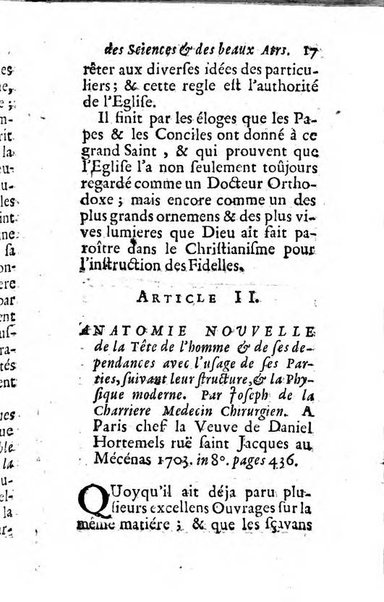 Mémoires pour l'histoire des sciences & des beaux-arts recüeillies par l'ordre de Son Altesse Serenissime Monseigneur Prince souverain de Dombes