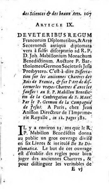 Mémoires pour l'histoire des sciences & des beaux-arts recüeillies par l'ordre de Son Altesse Serenissime Monseigneur Prince souverain de Dombes