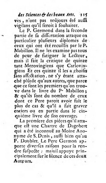 Mémoires pour l'histoire des sciences & des beaux-arts recüeillies par l'ordre de Son Altesse Serenissime Monseigneur Prince souverain de Dombes