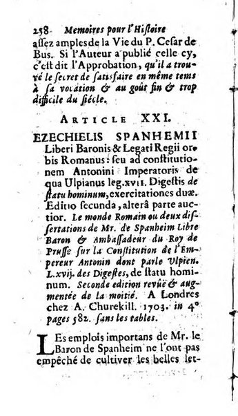 Mémoires pour l'histoire des sciences & des beaux-arts recüeillies par l'ordre de Son Altesse Serenissime Monseigneur Prince souverain de Dombes