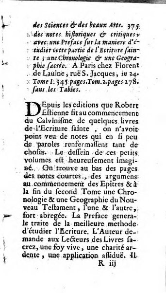 Mémoires pour l'histoire des sciences & des beaux-arts recüeillies par l'ordre de Son Altesse Serenissime Monseigneur Prince souverain de Dombes